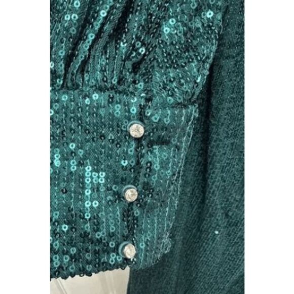 Mac Duggal NWT size 6 one shoulder sequin formal gown slit style 26730 - Picture 4 of 10